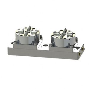 Mandrin pneumatique double station TEBAK en acier inoxydable <span class=keywords><strong>Erowa</strong></span> avec plaque de base pour usinage par électroérosion - Product Image 1