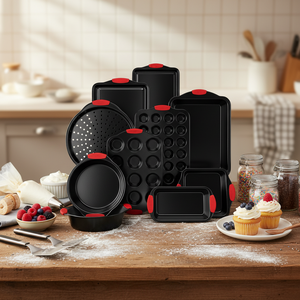 Set di Teglie da Forno 3-in-1 in Acciaio <span class=keywords><strong>al</strong></span> Carbonio Ecologico a Prezzo di Fabbrica con Stampi per Torte e Teglia per Pane - Product Image 1