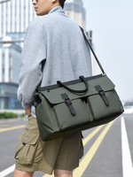 Sac d'ordinateur professionnel tendance pour voyages courts, sacoche bandoulière imperméable et respirante en PU pour le rangement