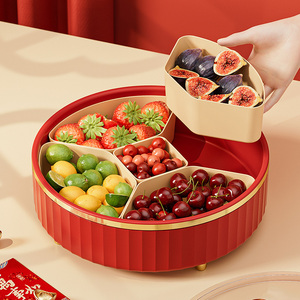 <span class=keywords><strong>Plateau</strong></span> de service rotatif Lazy Susan Snackle Box avec 5 compartiments amovibles, sans BPA, en plastique durable, grande capacité, organisateur de nourriture pour - Product Image 4