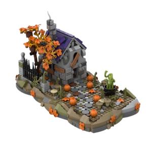 Produit transfrontalier très demandé, en stock : MOC-1180.96 Million Maison <span class=keywords><strong>de</strong></span> <span class=keywords><strong>Sorcière</strong></span> d'Halloween, modèle <span class=keywords><strong>de</strong></span> jouet <span class=keywords><strong>de</strong></span> construction à petites particules à assembler - Product Image 1
