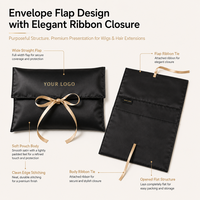 Pochette de luxe en satin avec rabats entrelacés et fermeture à ruban pour coffrets cadeaux de bijoux - Réutilisable, durable, antistatique, lavable