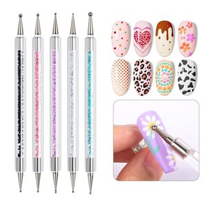 Nail Dotting Tool Set Rhinestone Handle Double Headed Multi Size Head Dot Painting Rhinestone Picking Pen Nail Art Decoration - Product Image 2
