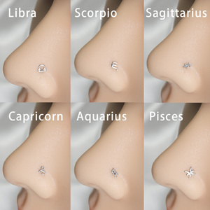 Clous d'oreilles mignons en acier inoxydable plaqué argent S/<span class=keywords><strong>L</strong></span>/I, 12 constellations et horoscopes, pour fiançailles, fêtes, mariages et cadeaux - Product Image 5