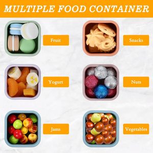 Contenitori per snack in silicone, piccoli contenitori riutilizzabili con coperchi, contenitori in silicone riutilizzabili per la preparazione dei pasti, set di contenitori per il pranzo tipo bento. - Product Image 4