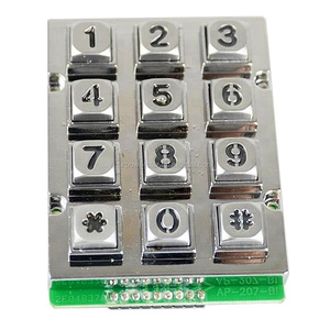 12-Tasten Beleuchtete Matrix Edelstahl Metall-Tastatur Wasserdicht 3x4 für Zugangskontrollsysteme - Product Image 1