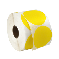 Étiquette autocollante ronde thermique couleur personnalisée, rouleau d'étiquettes thermiques compatibles avec l'imprimante thermique rose
