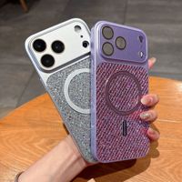 Coque Magnétique Scintillante à Paillettes pour iPhone 17 16 15 14 Pro Max avec Protection de l'Objectif et Antichoc Brillante