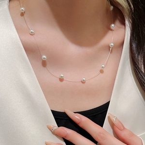 <span class=keywords><strong>Collier</strong></span> ras du cou élégant et tendance pour femme en argent S925 avec <span class=keywords><strong>perles</strong></span> d'imitation motif sirène ciel étoilé FY-NS3603 - Product Image 5