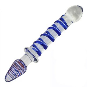 Dildo Kaca 21cm Dengan Kepala Ganda Mainan Seks untuk Wanita - Product Image 3