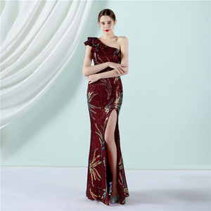 19139 #   Robe à paillettes, rêve de la haute société, rassemblement, soirée, sexy, longue, amincissante, toast, mariée - Product Image 2
