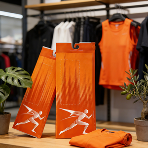 Factory Custom Fashionable Plastic Bag with Hook <b>Socks</b> Underwear T-Shirt clear Window Packaging Bag Reusable Ziplock Bag - Product Image 2