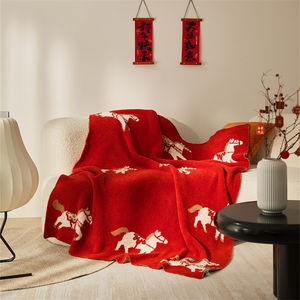 超柔软农历新年 100% 涤纶针织毯子，适合冬季家居装饰，定制毯子 <span class=keywords><strong>CA</strong></span> - Product Image 3