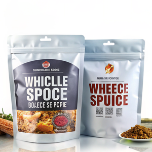 Groothandel op maat bedrukte geurbestendige PE stand-up pouches met ziplock sluiting, zachte herbruikbare aluminiumfolie pouches voor voedsel en kruidenverpakkingen - Product Image 2