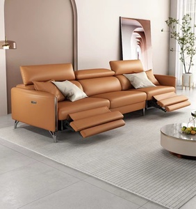 Canapé en cuir de cabine de <span class=keywords><strong>première</strong></span> <span class=keywords><strong>classe</strong></span>, sofa italien minimaliste de luxe, canapé <span class=keywords><strong>à</strong></span> fonction électrique pour trois ou quatre personnes - Product Image 1