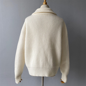 <span class=keywords><strong>Cardigan</strong></span> da Donna 2024 in <span class=keywords><strong>Lana</strong></span> Lavorata a Maglia, Spesso, Manica Lunga, con Cerniera, Stile Vintage Classico Casual Elegante per Autunno e Inverno - Product Image 5