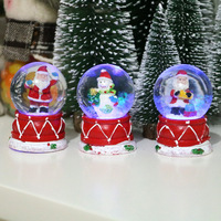 Zhifan Zhifan-045 Adorno Navideño de Bola de Cristal de Resina Iluminada, Globo de Nieve con Luz LED, Regalo