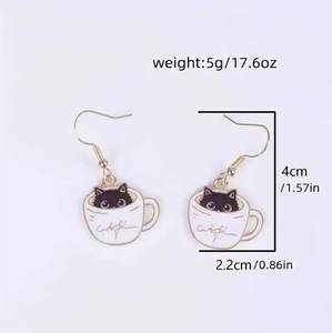 개인화 된 하드 소프트 에나멜 동물 귀걸이 사용자 정의 귀여운 고양이 만화 금속 귀걸이 여성 보석 - Product Image 2