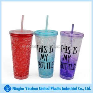 แก้วพลาสติกสองชั้นแบบมีหลอด แช่แข็งได้ - Product Image 4