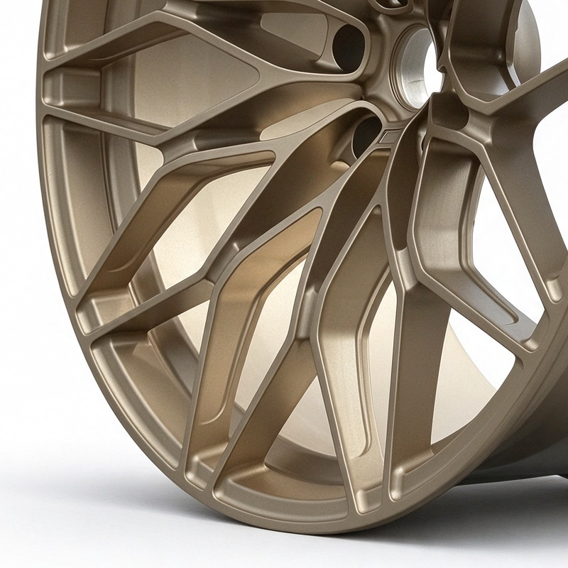 Custom Forged Aluminum Alloy Wheels Multiple Spokes Gold Bronze Matte ...