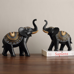 Auspicious Elephant Resin Craft <b>Ornament</b> Animal Shape Artistic Home Decoration Living Room Entryway Decor - Product Image 1