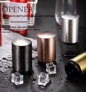 Barware Push Down Magnetic Bottle Opener Birthday Gift Stainless Steel Automatic Beer Bottle Cap Openers