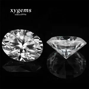 Xygems Batu Zirkonia Kubik Sintetis Longgar Bentuk Oval Putih untuk Perhiasan