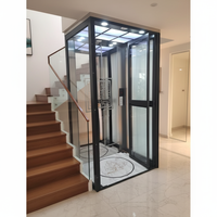 Mini-ascenseur résidentiel intérieur pour 2 personnes, petit ascenseur en verre, ascenseur domestique personnel, ascenseur pour maison sur 3 étages
