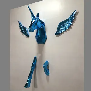 Nueva Escultura de Pared de Unicornio de Resina con Diseño Geométrico Abstracto, Decoración de Pared para Interiores del Hogar, Venta al por Mayor <span class=keywords><strong>2022</strong></span> - Product Image 2