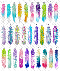 Shinein 24 pollici Pre stirato all'uncinetto intrecciato bolla coda di cavallo facile <span class=keywords><strong>trecce</strong></span> Rave sirena capelli colorati extension per le ragazze - Product Image 4