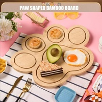 Tabla de Cortar en Forma de Pata de Bambú, Ecológica, Tabla de Charcutería Única, Excelente Regalo para Amantes de Perros y Gatos, para el Hogar y Camping