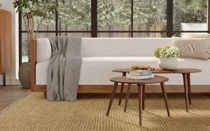 Juego de sofás modernos de lujo para sala de estar, de madera maciza de sheesham, elegantes, cómodos, duraderos y perfectos para un hogar contemporáneo. - Product Image 5