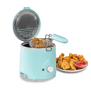 Hight Quality Household Professional 1L Electrical Deep Fryer Custom Oil Free Deep Fryer With Over-Heating Protector
