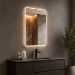 Espejo de Pared LED Minimalista <span class=keywords><strong>Mebo</strong></span> con Luz Interior Brillante, Borde y Halo Luminosos, Atenuador Táctil, con Certificación CE para Baño - Product Image 3