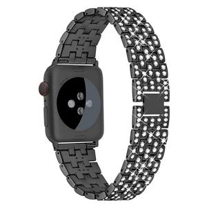 Bracelet intelligent de luxe pour Apple Watch en acier allié, entièrement serti de diamants, respirant et élégant, compatible avec iWatch 9/8/7/iWatch 10, cinq bahts - Product Image 2