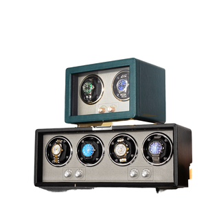 Роскошные Ретро 2 слота зеленый черный искусственная кожа 5 рабочих режимов автоматические механические часы с подсветкой со светодиодной подсветкой - Product Image 3