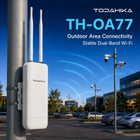 Punto de Acceso WiFi para Exteriores TODAHIKA TH-OA77 2.4G 5G de Doble Banda, 128 Usuarios, 1200Mbps, IP65, 802.3at, PoE