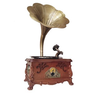 Legno vintage giradischi con altoparlante bluetooth retro hifi giradischi con altoparlanti super bassi altoparlanti 1950s con radio TF FM - Product Image 6