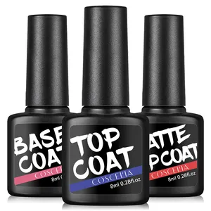 Top Coat Base Coat Matte Top Soak Off 3PC Gel Nail Polish Set Function UV Nail Gel Set Wholesale Custom Logo for Nail Salon Art