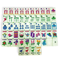Mahjong sur mesure Garden Glow Matcha Pearl Insects and Flowers, 160 tuiles de mahjong, 1 couche, en acrylique de luxe, ensemble américain