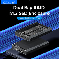 Carcasa Externa para SSD M2 NVME SATA de 20 Gbps, Carcasa RAID SATA NVME M.2 para SSD NVME SATA M.2 2230 2242 2260 2280