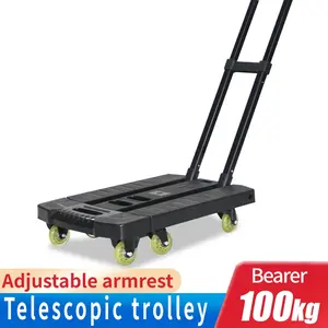 Good Price 100kg Small Trailer Light Pull Cargo Turnover Truck Telescoping Platform Folding Trolley Luggage Baggage Moving