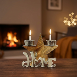 Decoración de patio inflable de Navidad estrella de madera rústica con candelabro de metal para iluminación decoración de Navidad - Product Image 1