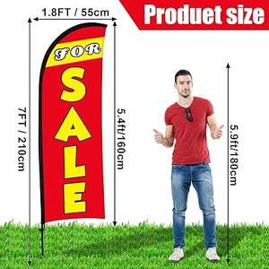 Bandera de Plumas con Kit de Mástil y Estaca <span class=keywords><strong>para</strong></span> el Suelo, Bandera Publicitaria Tipo Swooper <span class=keywords><strong>para</strong></span> Negocios - Product Image 3