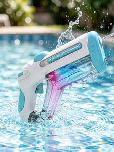 Pistolet à eau électrique avec lumière LED, longue portée, puissant, automatique, pour enfants, jeux d'été à la plage et à la piscine - Product Image 3