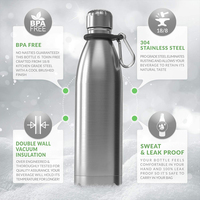 Botella de Agua de Acero Inoxidable de 17 oz con Aislamiento al Vacío de Doble Pared, a Prueba de Fugas, Termo para Viajes, Deportes, Cantimplora, Termo para Café