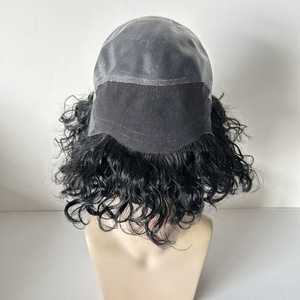 ขายส่งขนาด 12x14 นิ้ว # วิกผมชายแบบใสสีดำสนิท  ด้านหน้าเป็นลูกไม้โปร่งใส  รอบด้านเป็นโพลีสกิน  <span class=keywords><strong>ผม</strong></span>แท้บริสุทธิ์  สำหรับใช้ในชีวิตประจำวัน  แบบผมหยิก - Product Image 3