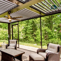 Pergola d'extérieur moderne de luxe Pergola de jardin en aluminium Pergola de jardin en métal avec toit persienne étanche