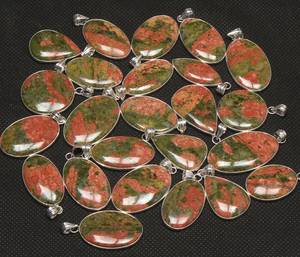 สร้อยคอจี้คริสตัล unakite สำหรับผู้หญิงทำด้วยมือเครื่องประดับอัญมณีหนามเตยธรรมชาติชุบทอง - Product Image 5