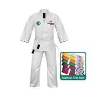 Seragam Karate Gi Seni Bela Diri, Seragam Latihan, Bahan Polyester Katun, Bernapas, Cepat Kering, Tahan Lama, Sablon Nama Tim, Untuk Pria